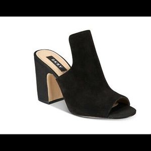 DKNY Womens Hester Fabric Peep Toe Mules